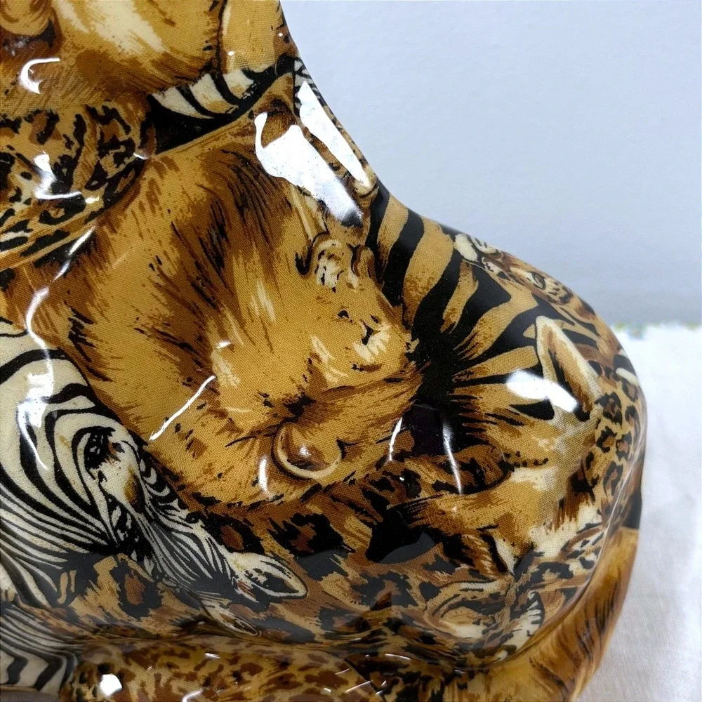 Vintage JBD Patchworks Mixed Animal Print Ceramic Giraffe Figurine